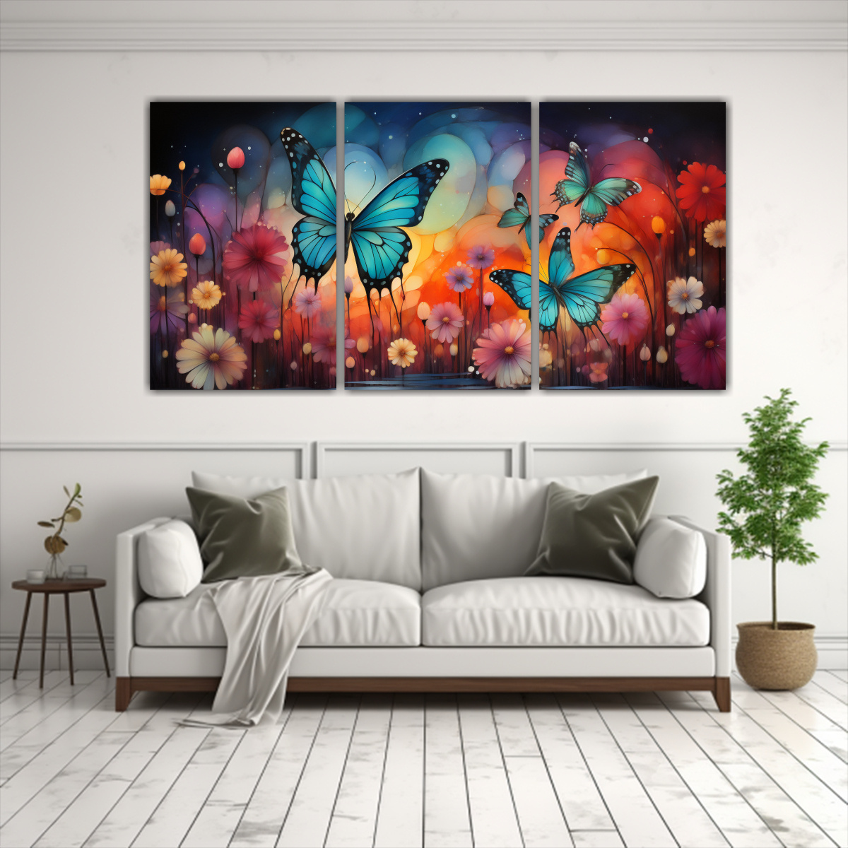 CUADROS MOVIMIENTO LINDA MARIPOSAS CORAZÓN AMOR 90X45 CM - 2