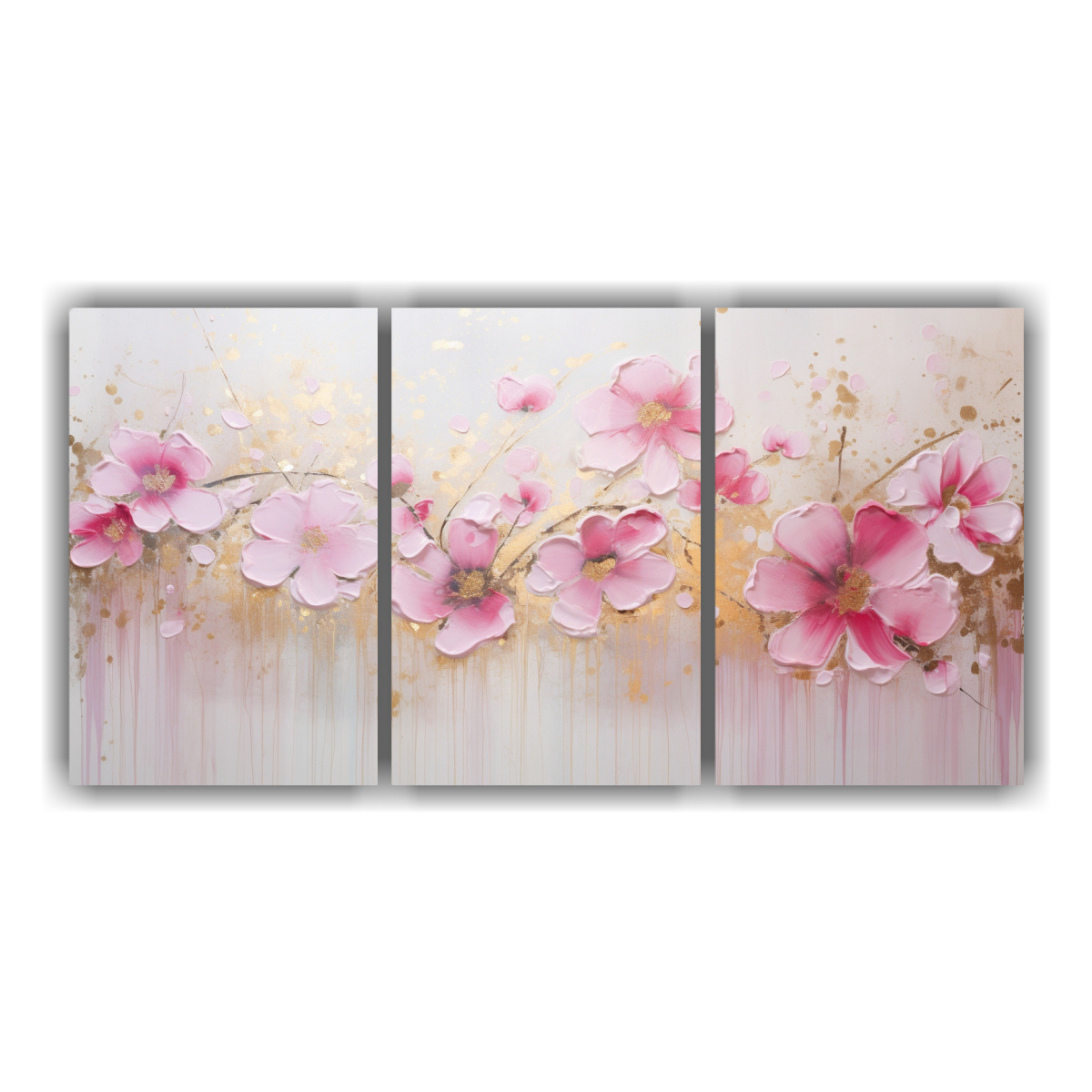SET 3 CUADROS HORIZONTALES EXCLUSIVOS DE PINTURA 60X30 CM - 1