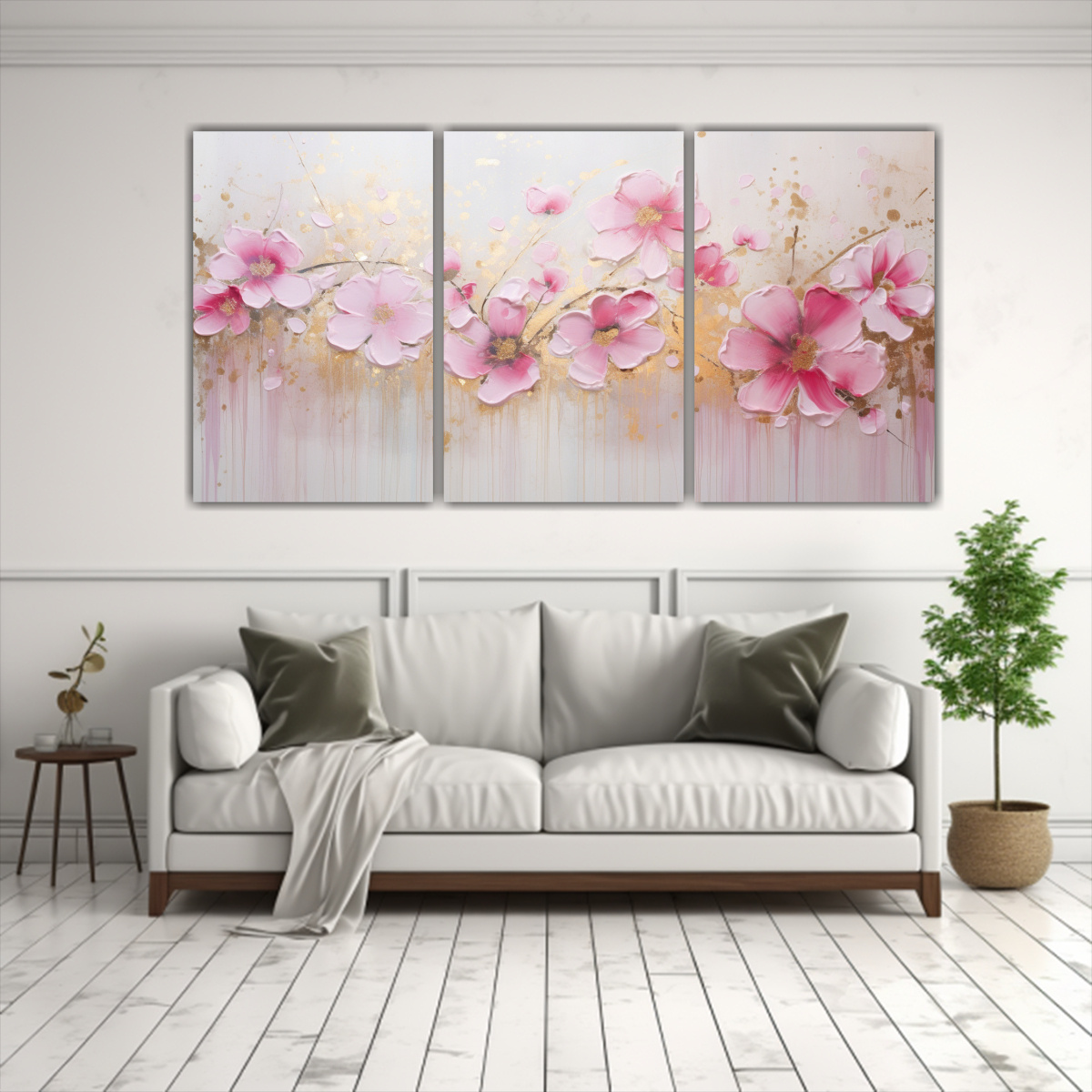 SET 3 CUADROS HORIZONTALES EXCLUSIVOS DE PINTURA 60X30 CM - 2