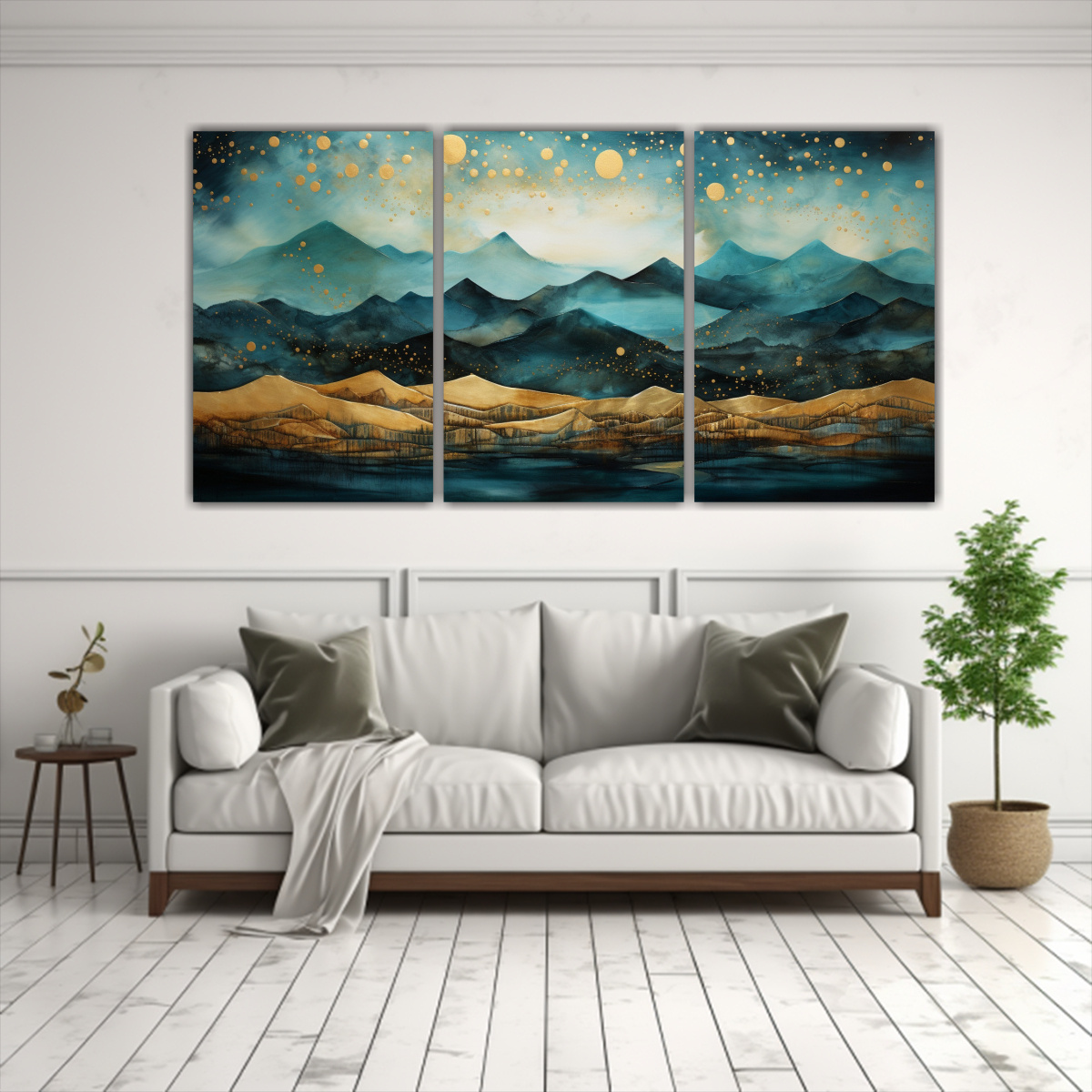 CUADRO VANGUARDIA ORIGINAL PAISAJE MONTAÑOSO CON 240X120 CM - 2