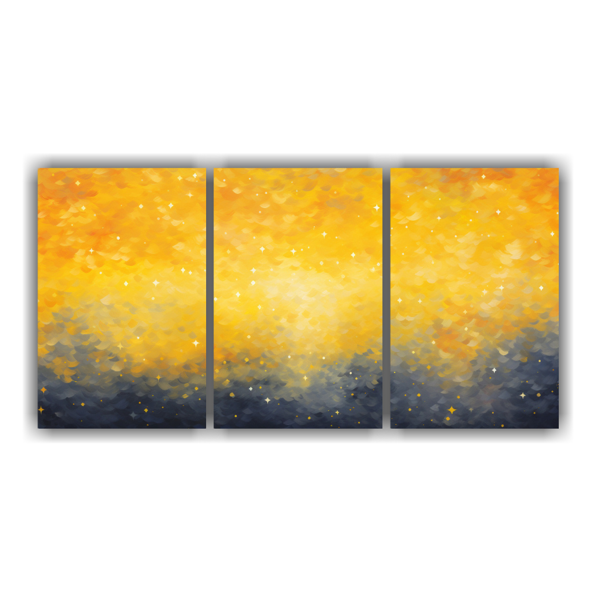 PINTURA ÉPOCA IMPRESIONISTA DEL CIELO NOCTURNO 120X60 CM - 1