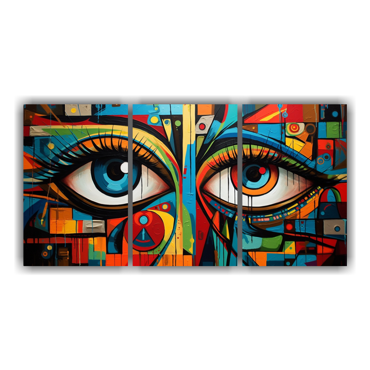CUADROS HERMOSO BELLEZA ABSTRACTA SET DE 3 60X30 CM - 1