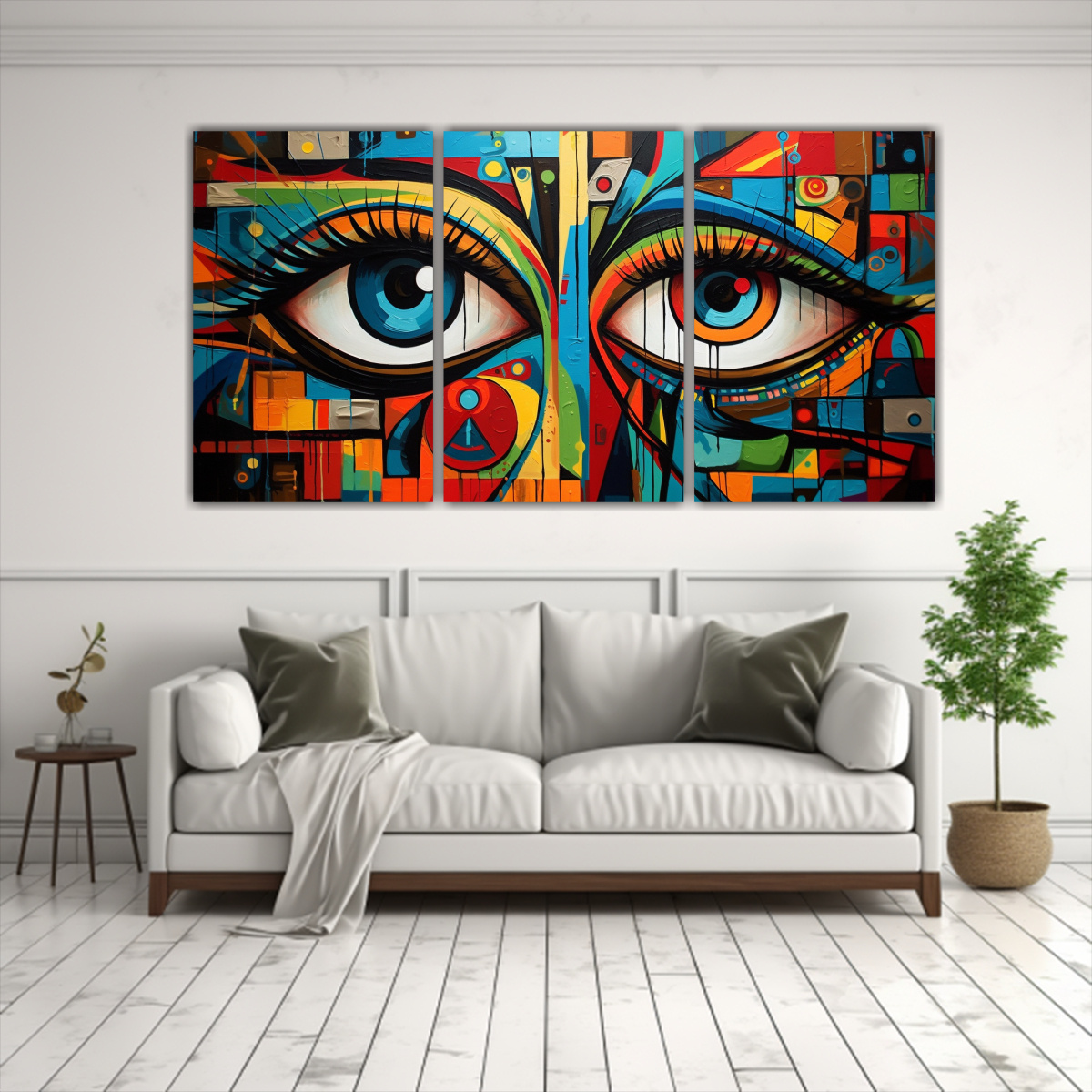 CUADROS HERMOSO BELLEZA ABSTRACTA SET DE 3 60X30 CM - 2