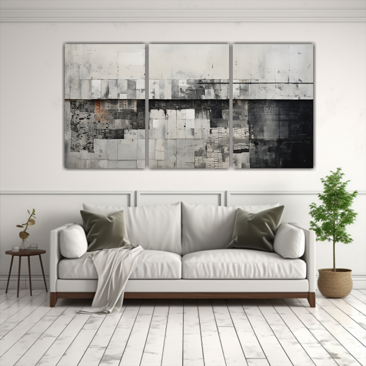 PINTURAS DECORATIVAS DE COLLAGE ABSTRACTO DE 240X120 CM - 2