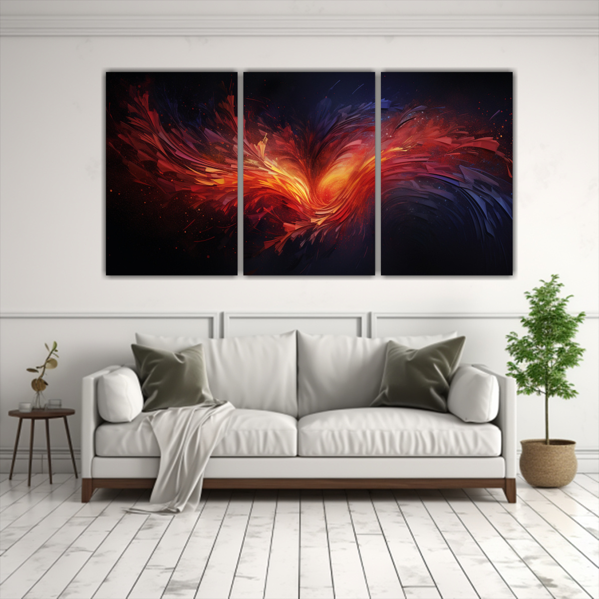 PINTURAS DECORATIVAS: TRES CUADROS EXPRESIÓN 60X30 CM - 2