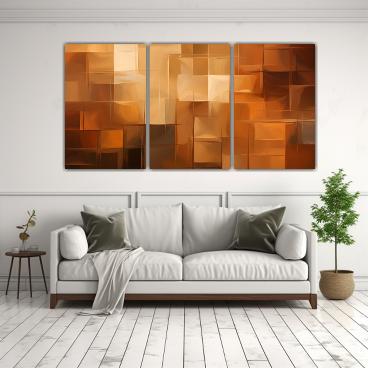 CUADRO ABSTRACTO MARRÓN DE DISEÑO VITALIDAD 180X90 CM - 2