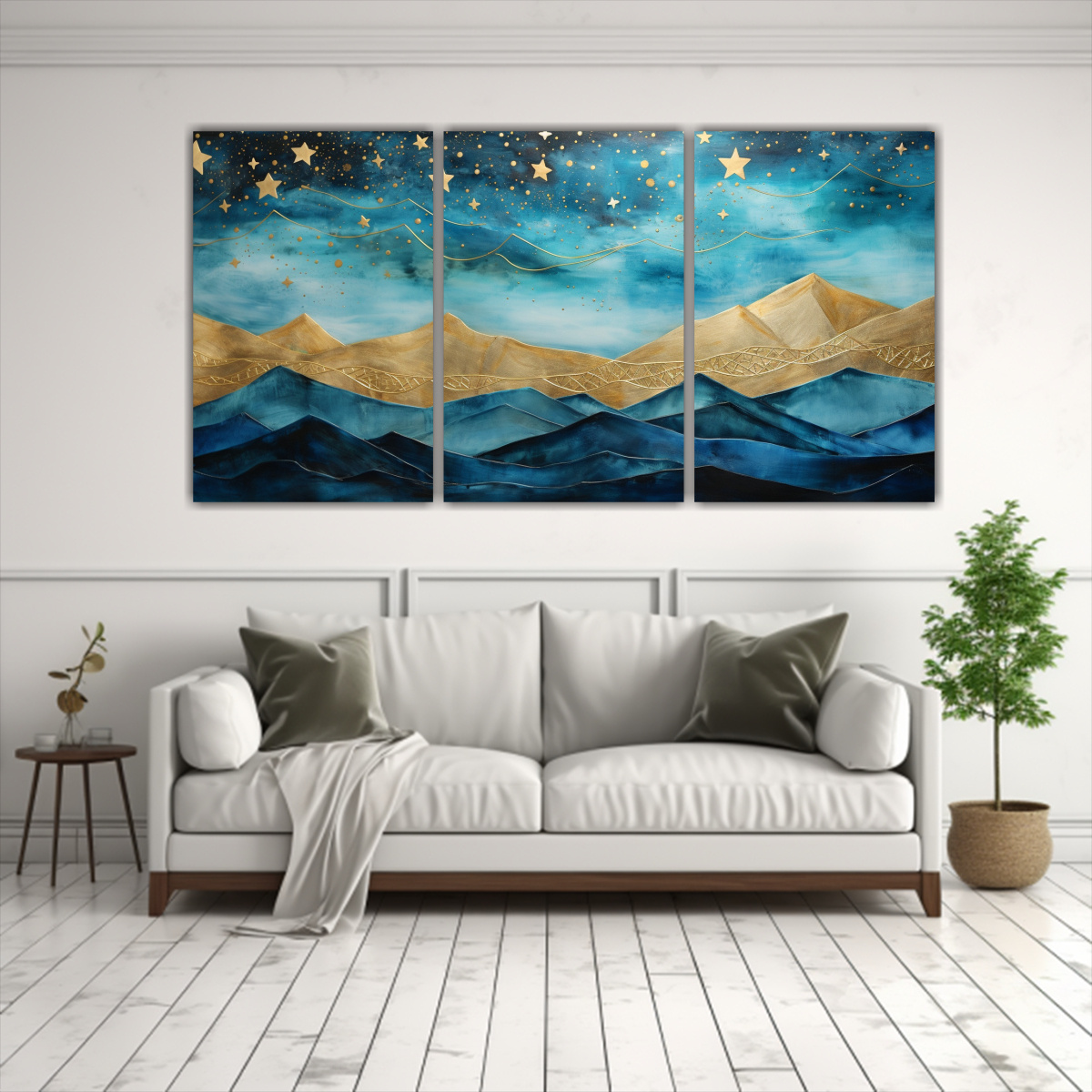 PAISAJE MONTAÑOSO VINTAGE CON ESTILO ELEGANTE 90X45 CM - 2