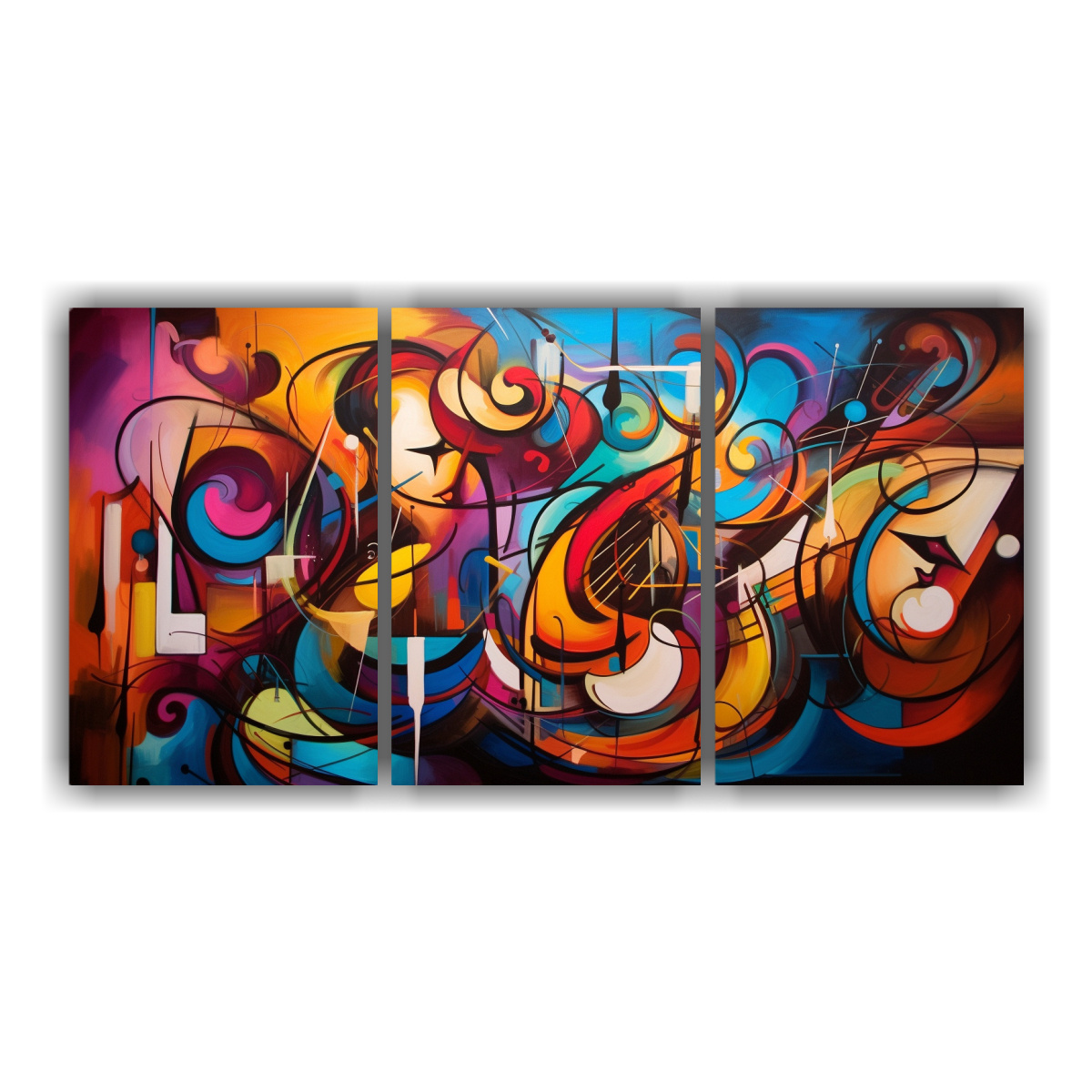 PINTURAS DECORATIVAS FUSIONADAS ABSTRACTAS DE 60X30 CM - 1