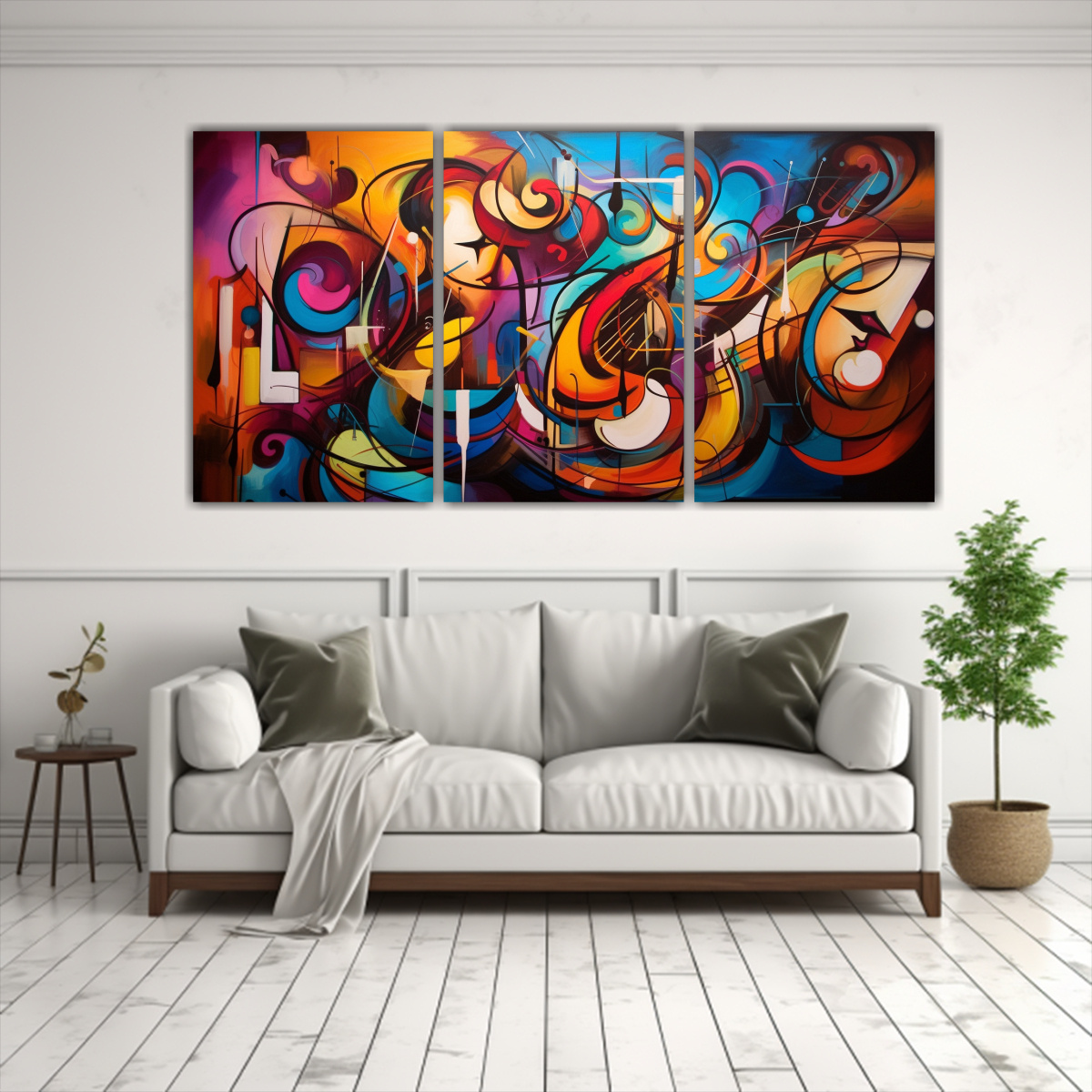 PINTURAS DECORATIVAS FUSIONADAS ABSTRACTAS DE 60X30 CM - 2