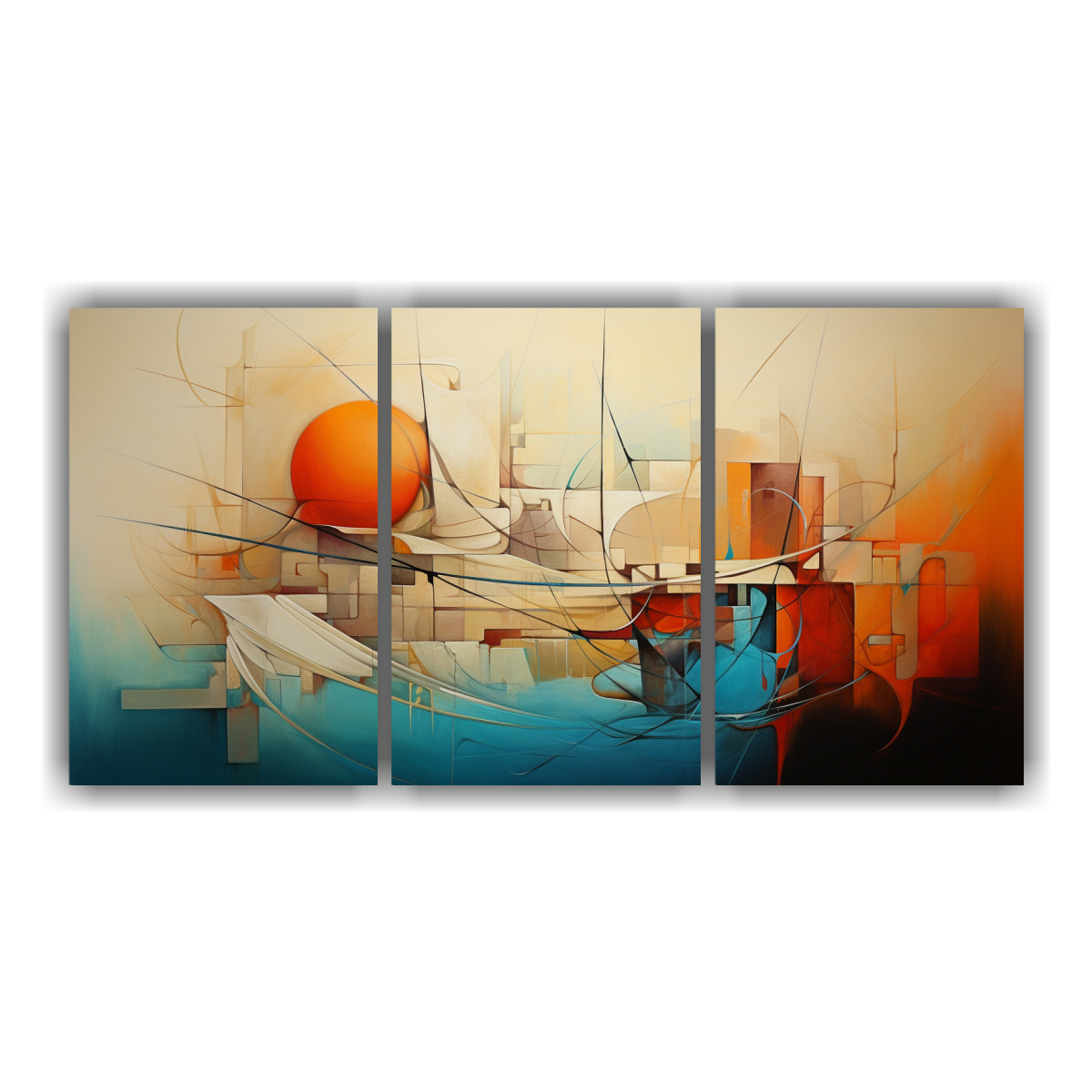 CUADROS ABSTRACTOS MODERNOS CON TEXTURAS 120X60 CM - 1