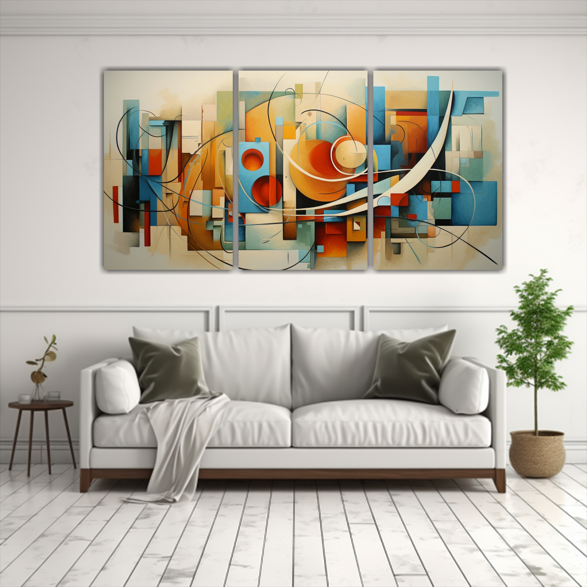 CONJUNTO 3 CUADROS ABSTRACTOS DE BELLEZA EN 90X45 CM - 2