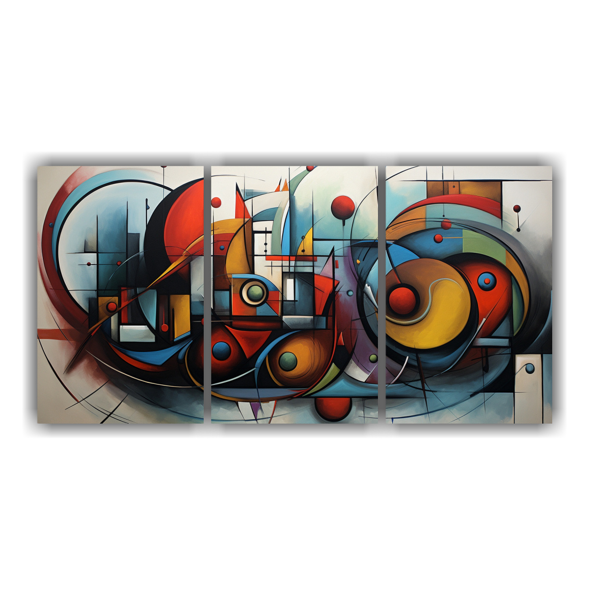 CUADROS ABSTRACTOS DECORATIVOS PARA PARED: TRES 90X45 CM - 1