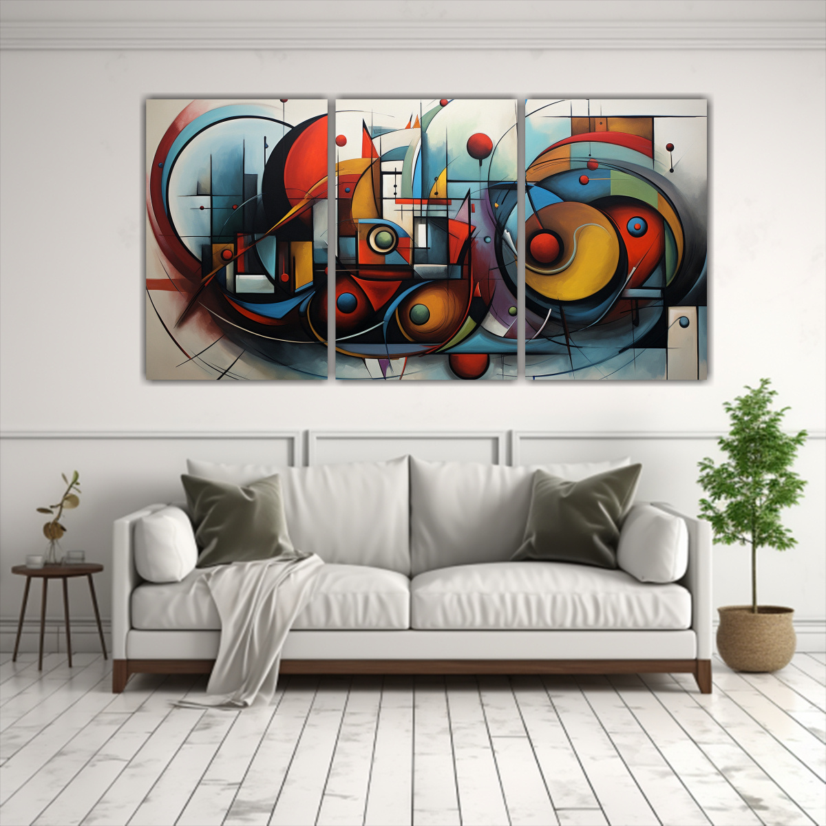 CUADROS ABSTRACTOS DECORATIVOS PARA PARED: TRES 90X45 CM - 2