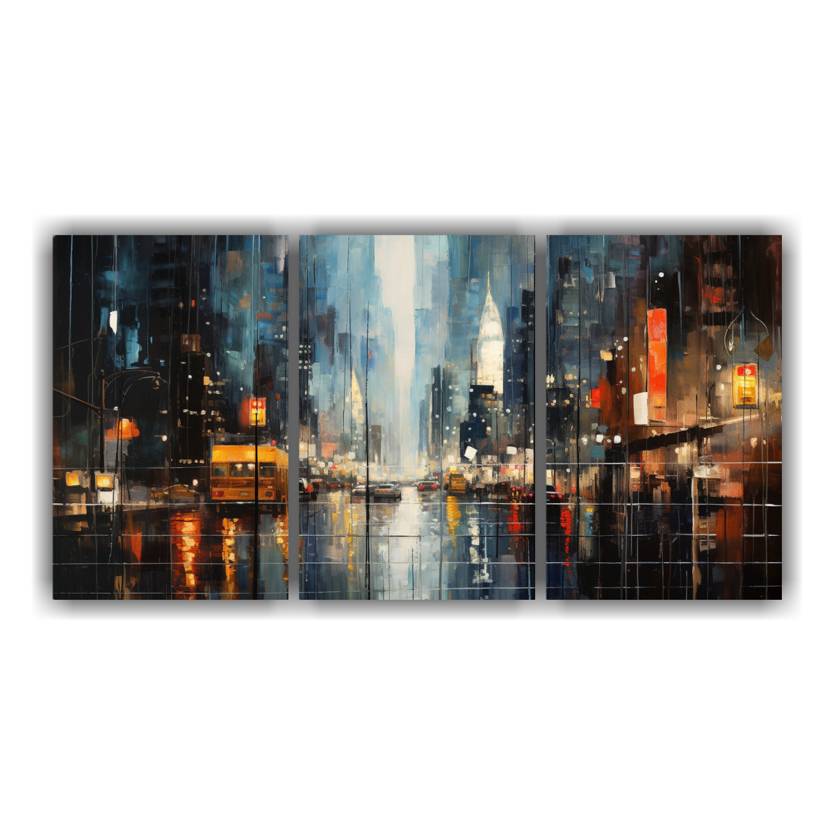 CUADROS ABSTRACTOS DE CIUDAD EN ESTILO GALERÍA 60X30 CM - 1
