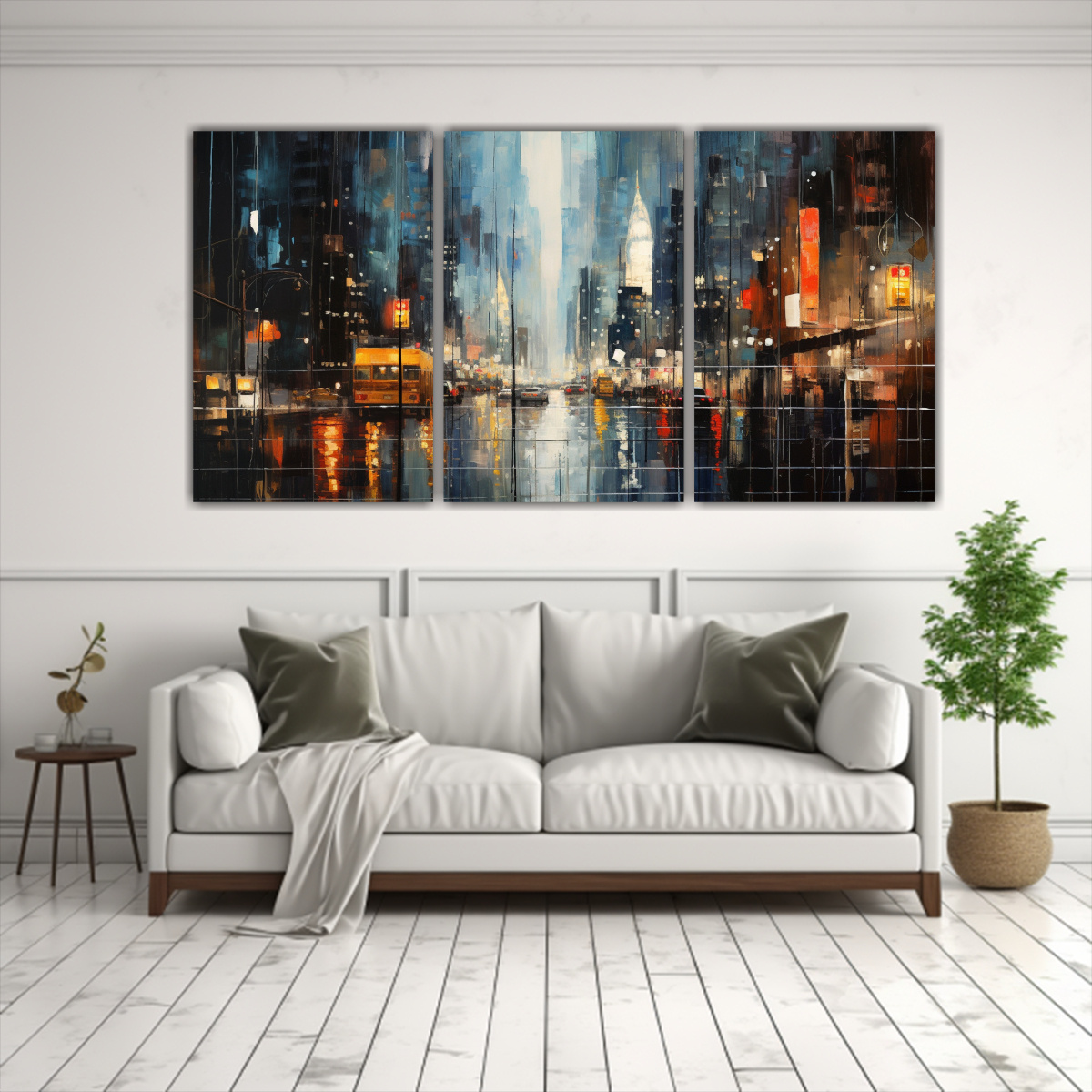 CUADROS ABSTRACTOS DE CIUDAD EN ESTILO GALERÍA 60X30 CM - 2