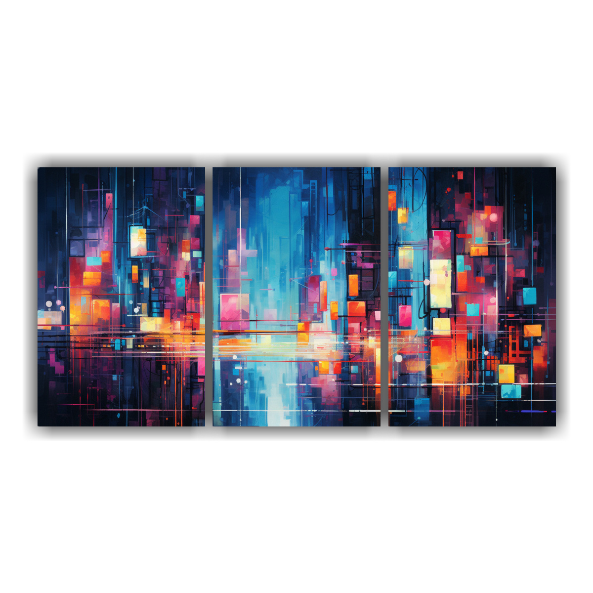 CUADRO URBANO DE NOCHE MODERNO INSPIRADOR ARTE 150X75 CM - 1