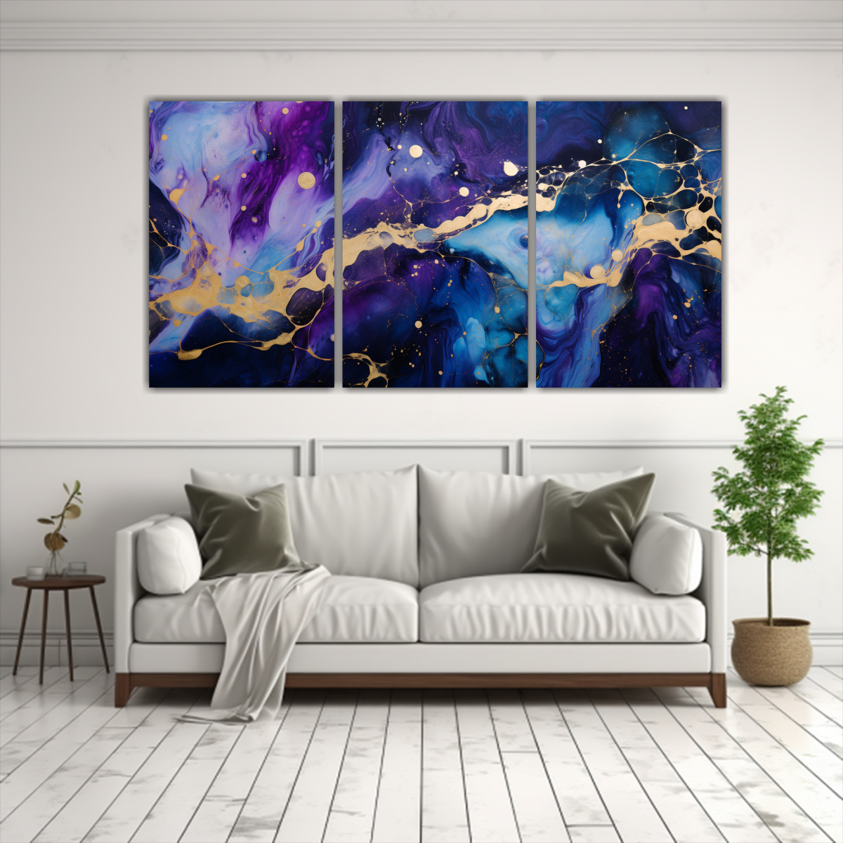 PINTURAS CONCEPTUALES PARA SALA CON MÁRMOL AZUL 120X60 CM - 2