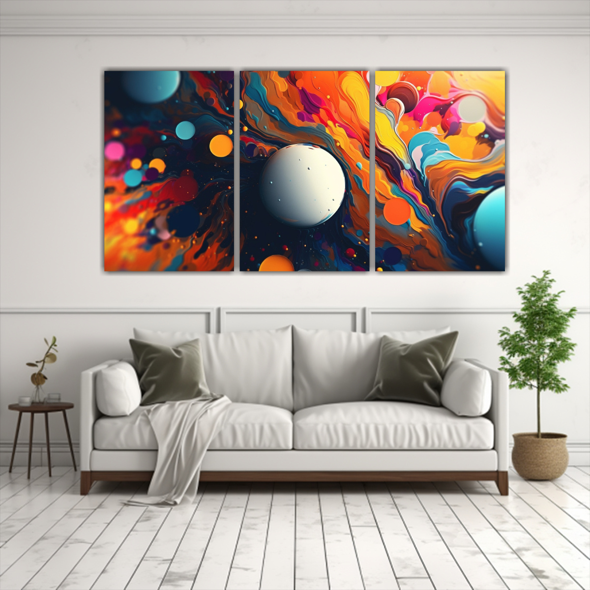 SET 3 LIENZOS PATRON INTENSO SIMPLE: PINTURAS 120X60 CM - 2