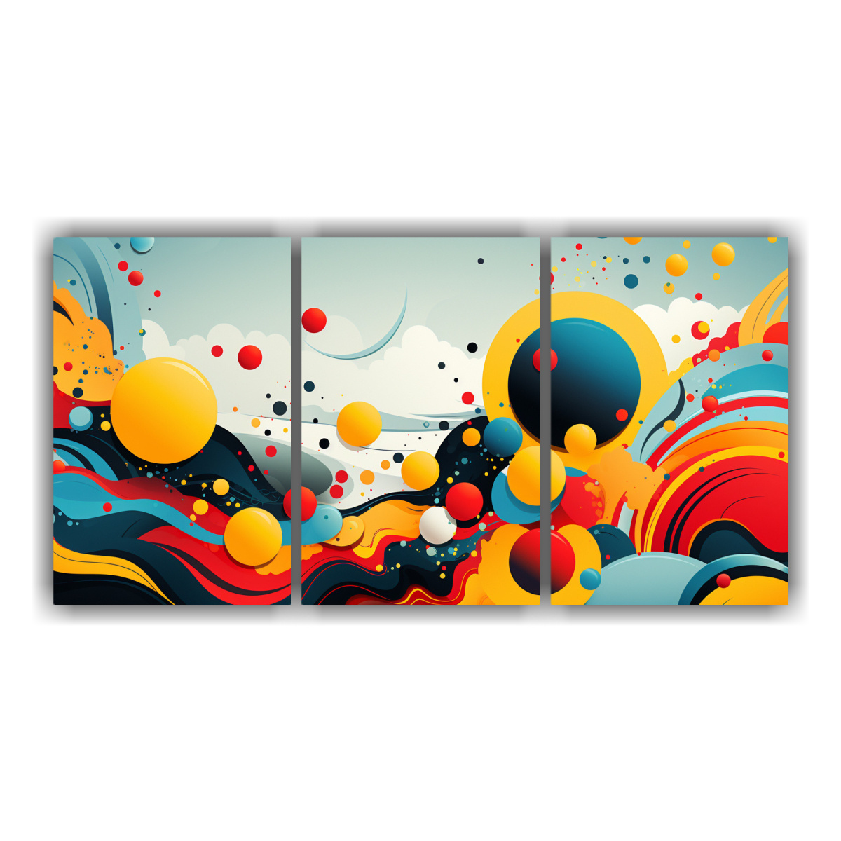 CUADRO PARED ABSTRACTA BRILLOSO POPART FULL COLOR 90X45 CM - 1