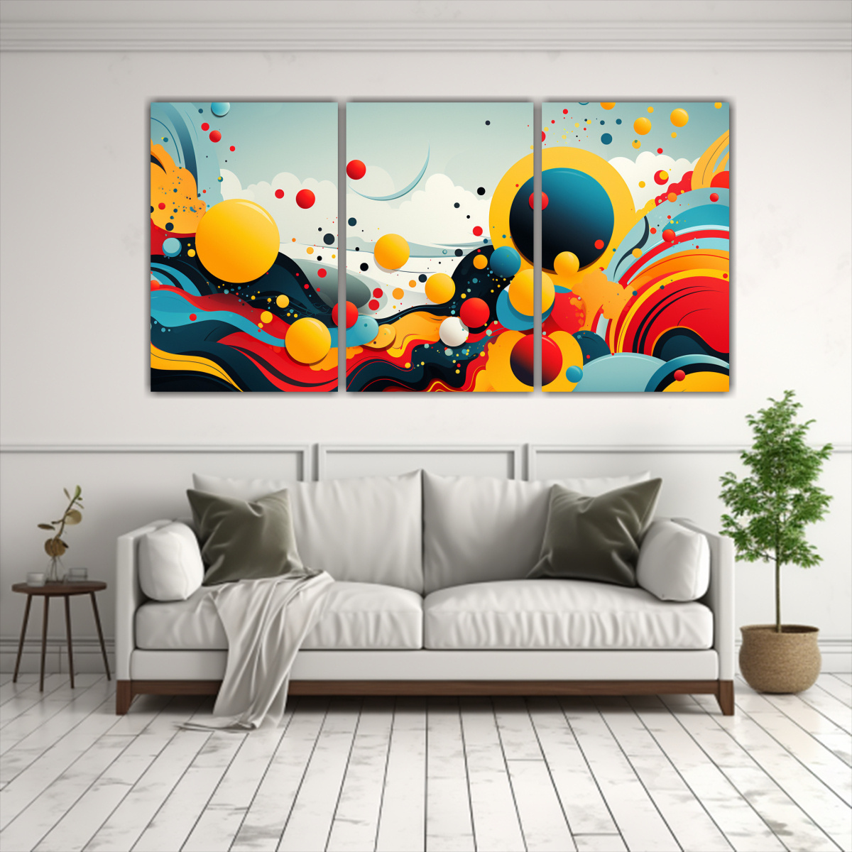 CUADRO PARED ABSTRACTA BRILLOSO POPART FULL COLOR 90X45 CM - 2