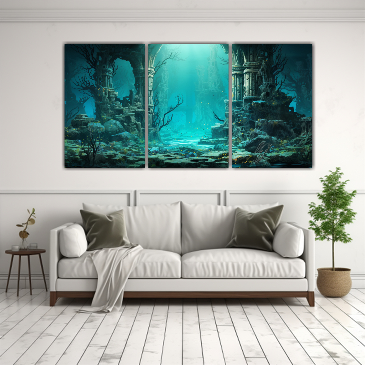 PINTURAS DECORATIVAS DE TRES COMPOSICIONES 150X75 CM - 2