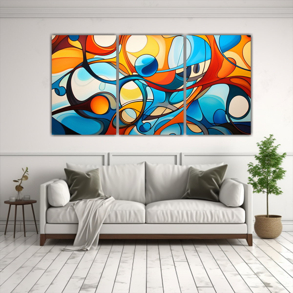 PINTURA ABSTRACTA MODERNA ESQUEMA GENERA UNA 180X90 CM - 2