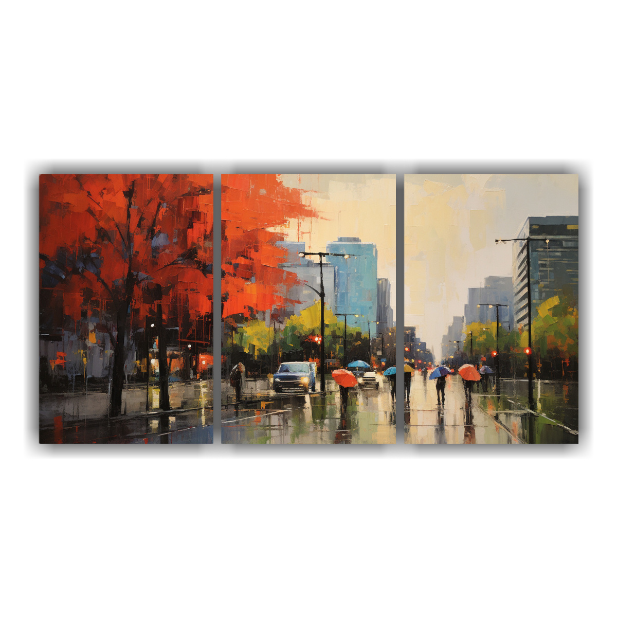 PINTURA URBANA INTENSA ESTILO NEOEXPRESIONISTA DE 60X30 CM - 1