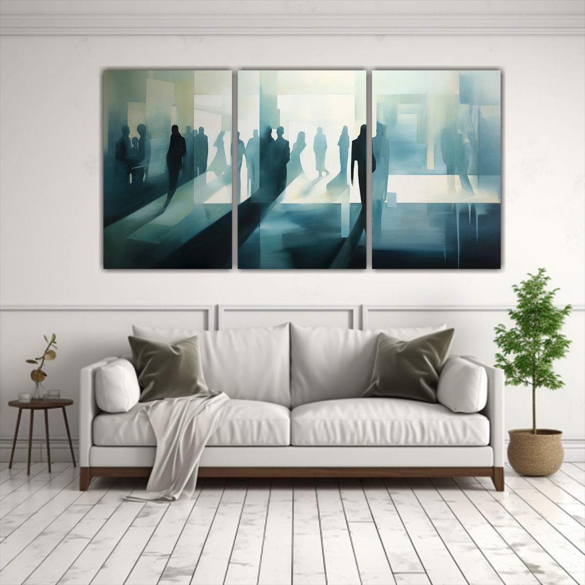 PINTURAS DECORATIVAS EN TRES LIENZOS CON 90X45 CM - 2