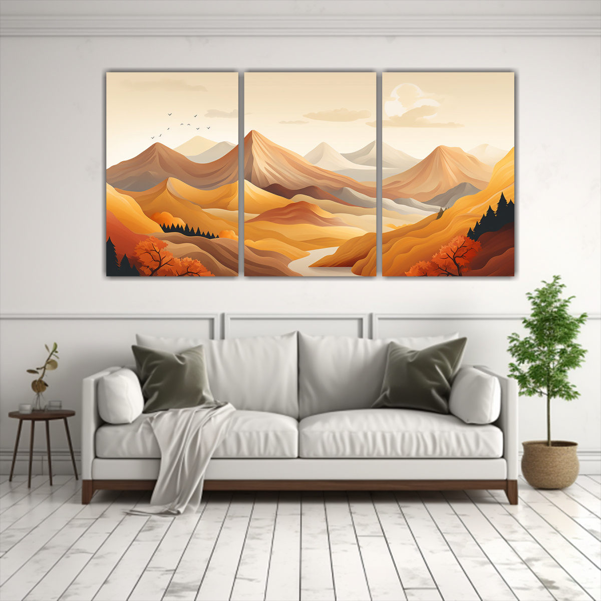CUADROS MONTAÑAS ESTILO DISEÑO GRÁFICO EN 150X75 CM - 2