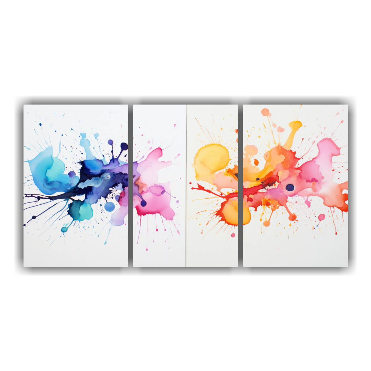 PINTURAS ABSTRACTAS DE MANCHAS DE TINTA EN 240X120 CM - 1