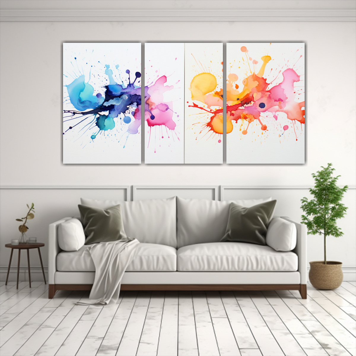 PINTURAS ABSTRACTAS DE MANCHAS DE TINTA EN 240X120 CM - 2