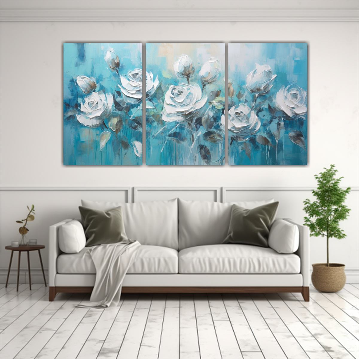 DETALLES DE LIENZO MODERNO CON PINTURA DE ROSAS 120X60 CM - 2