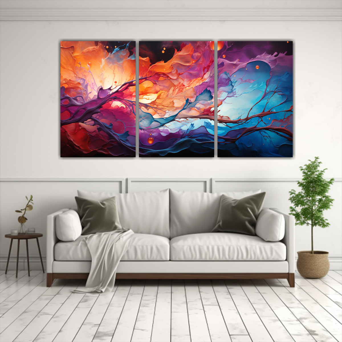 SET 3 CUADROS DE PARED ESTILO GALERÍA ÚNICO 240X120 CM - 2