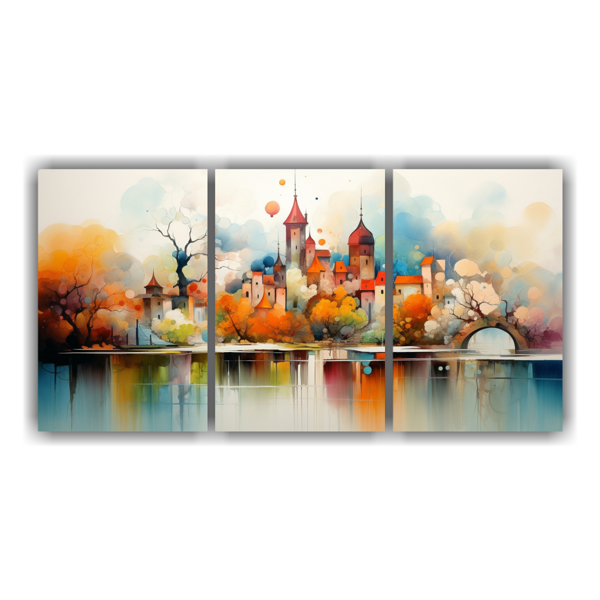 PINTURAS AL ÓLEO ABSTRACTAS DE PAISAJES 120X60 CM - 1