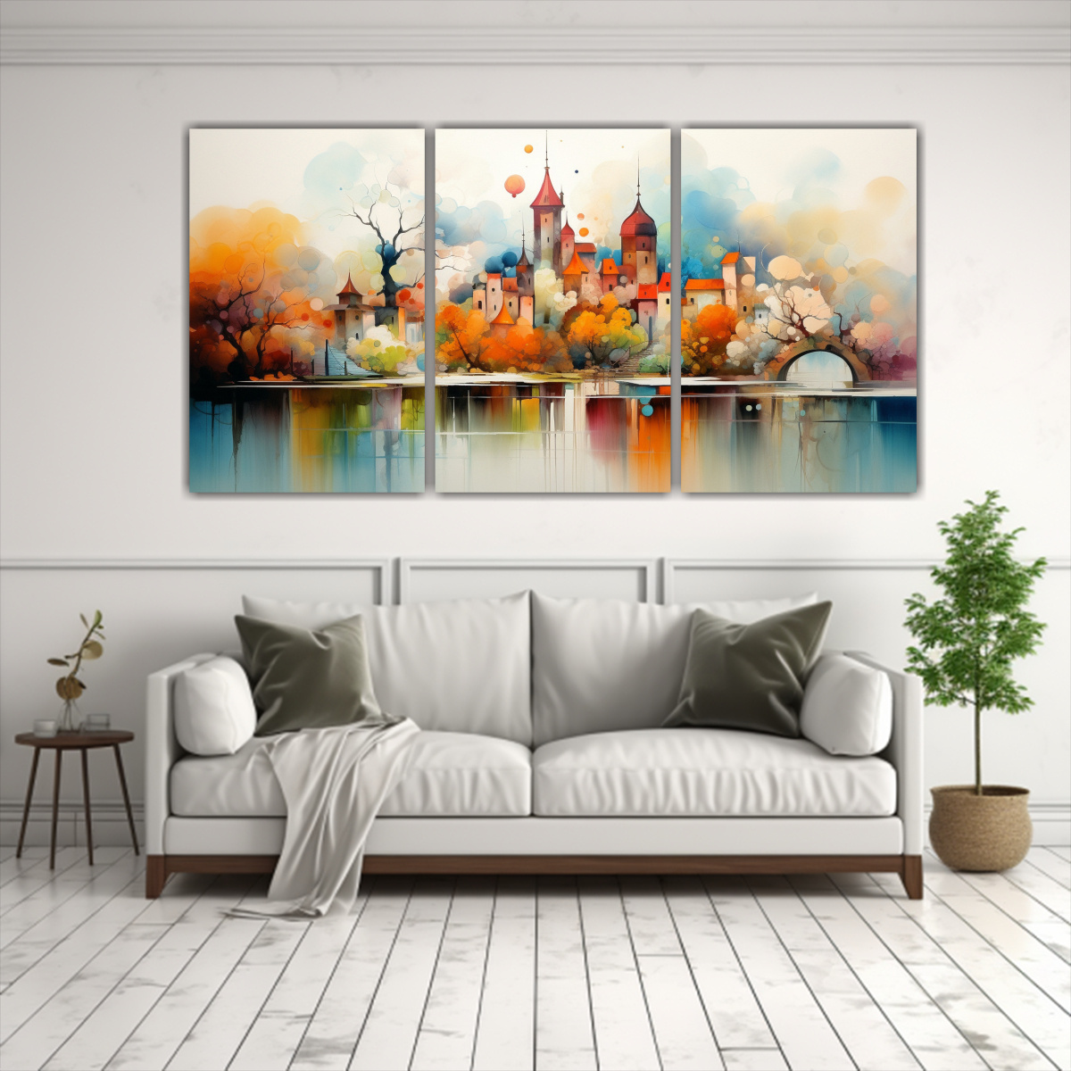 PINTURAS AL ÓLEO ABSTRACTAS DE PAISAJES 120X60 CM - 2