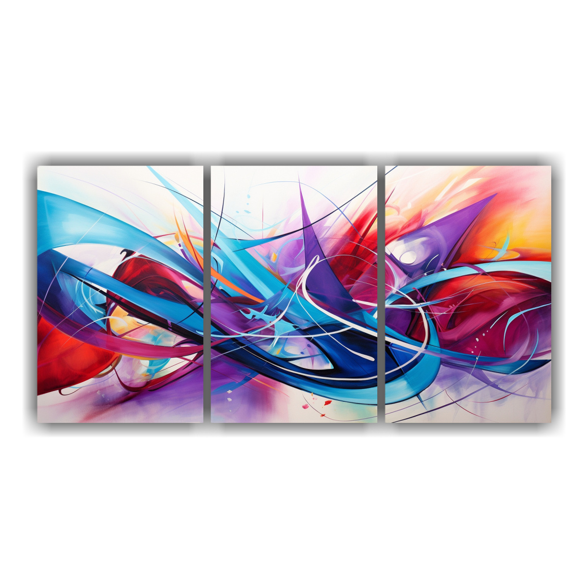 CONJUNTO 3 LIENZOS TEMA FIGURAS ABSTRACTAS 240X120 CM - 1