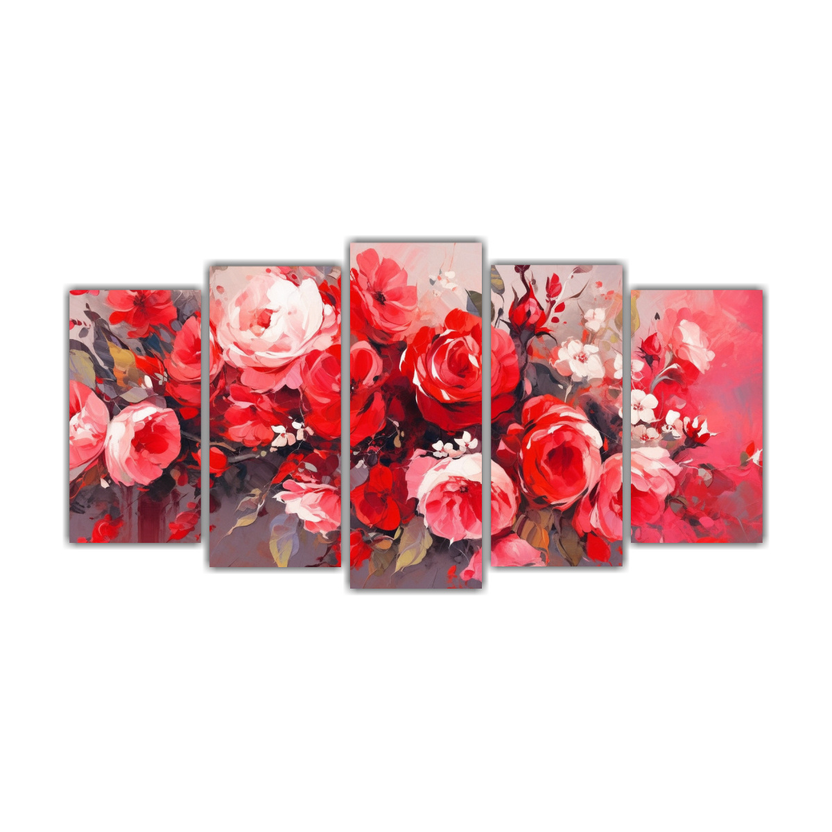 PINTURA FLORAL EN LIENZO ESTILO CONCEPTUAL ROJO Y 150X75 CM - 1