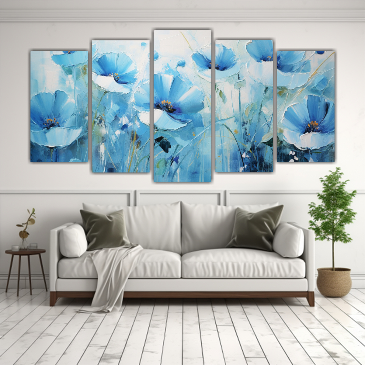 PINTURA SOBRE LIENZO ESTILO CINCO CUADROS 250X125 CM - 2