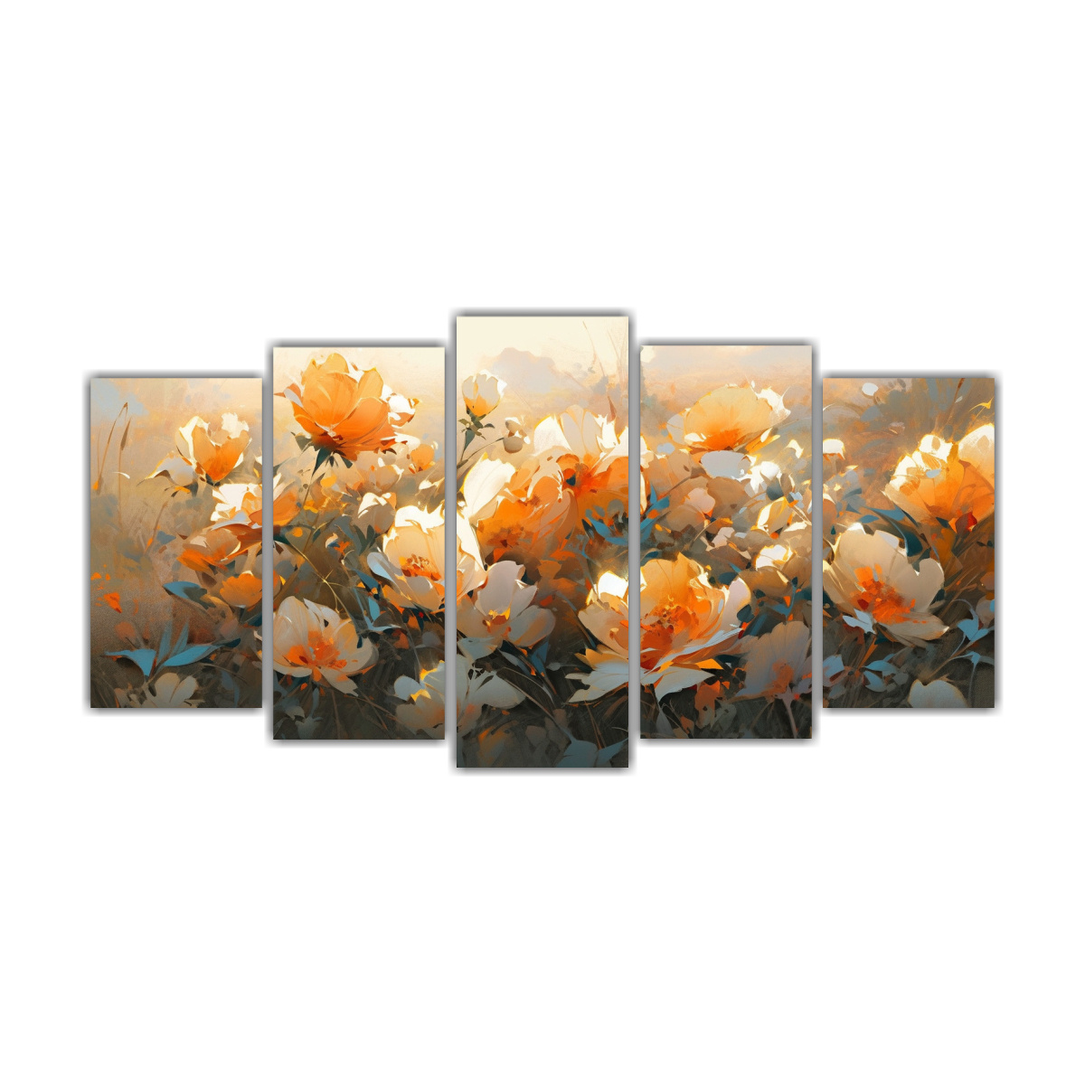 PINTURAS BONITAS EN LIENZO DE COLORES NARANJA Y 250X125 CM - 1