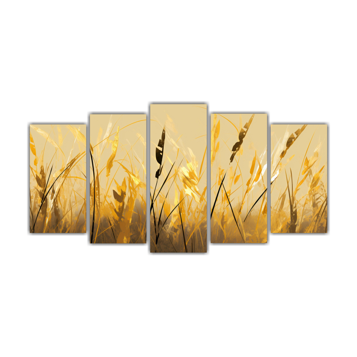 PINTURA DECORATIVA DE CINCO CANVAS PATRON INTENSO 200X100 CM - 1