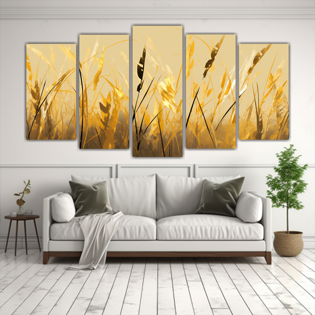 PINTURA DECORATIVA DE CINCO CANVAS PATRON INTENSO 200X100 CM - 2