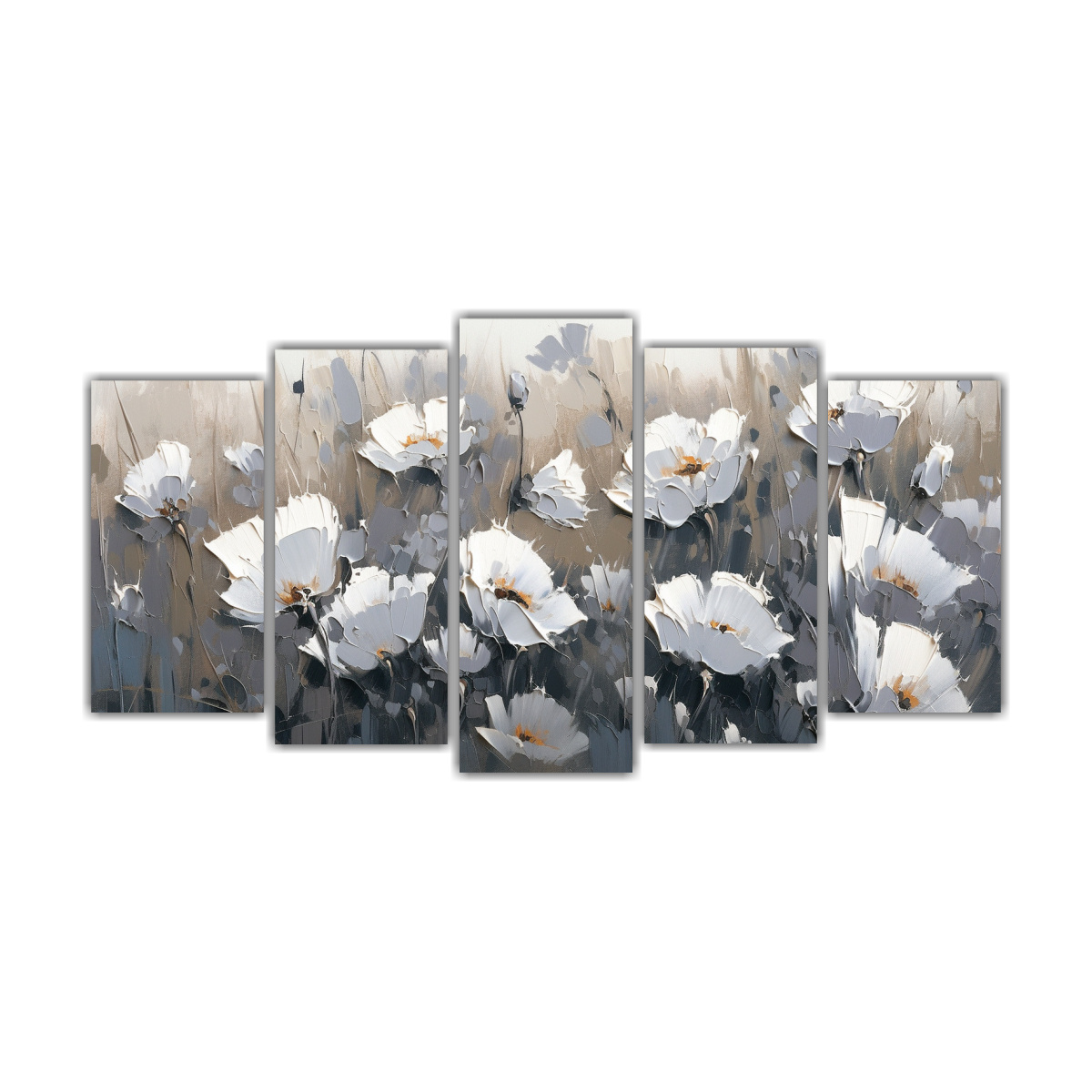 PINTURA EN LIENZO CON MOTIVOS DE FLORES EN TONOS 150X75 CM - 1