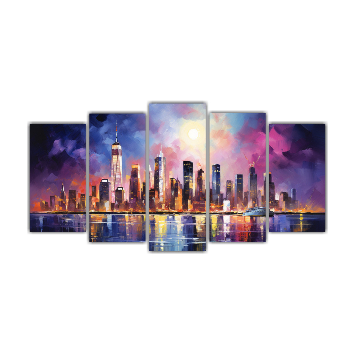 PINTURAS ABSTRACTAS DE LA CIUDAD DE NUEVA YORK 100X50 CM - 1