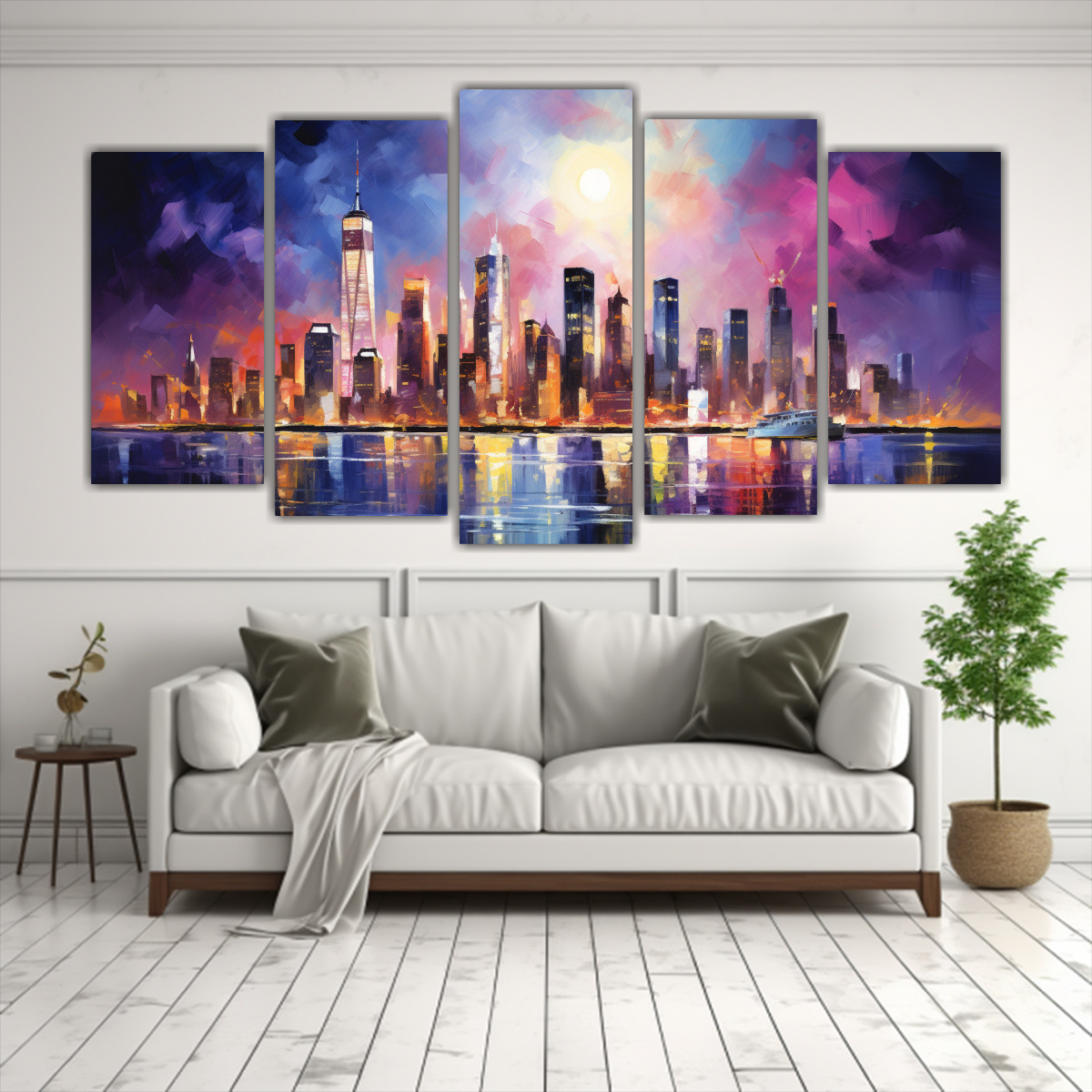 PINTURAS ABSTRACTAS DE LA CIUDAD DE NUEVA YORK 100X50 CM - 2