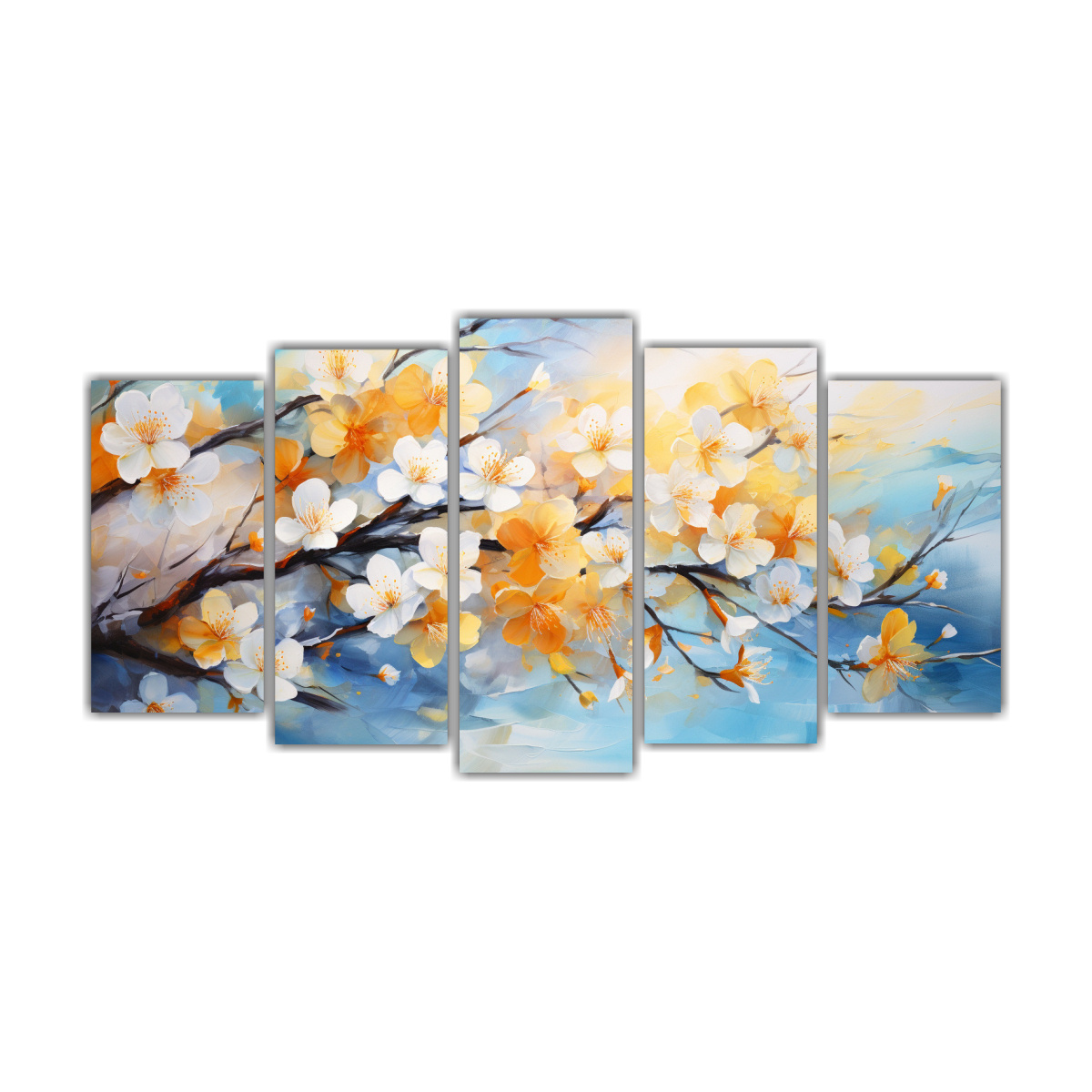 CONJUNTO DE 5 CUADROS FINAS LÍNEAS IMPACTANTE 250X125 CM - 1