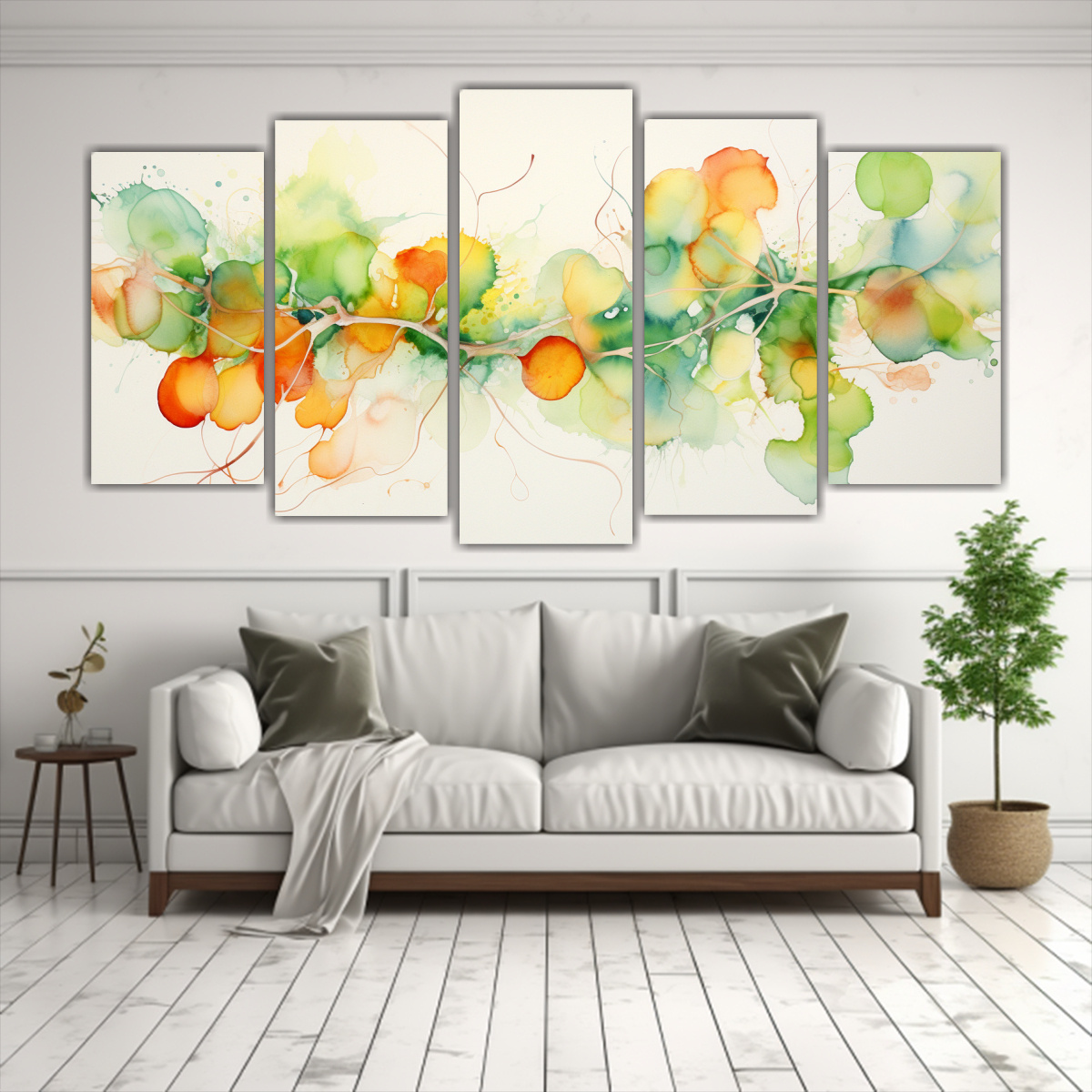 PINTURAS ABSTRACTAS VIBRANTES DE ACUARELA EN 100X50 CM - 2