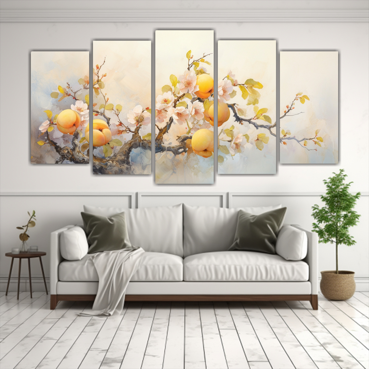 PINTURA ABSTRACTA EN TONOS DE AMARILLO Y DORADO 250X125 CM - 2