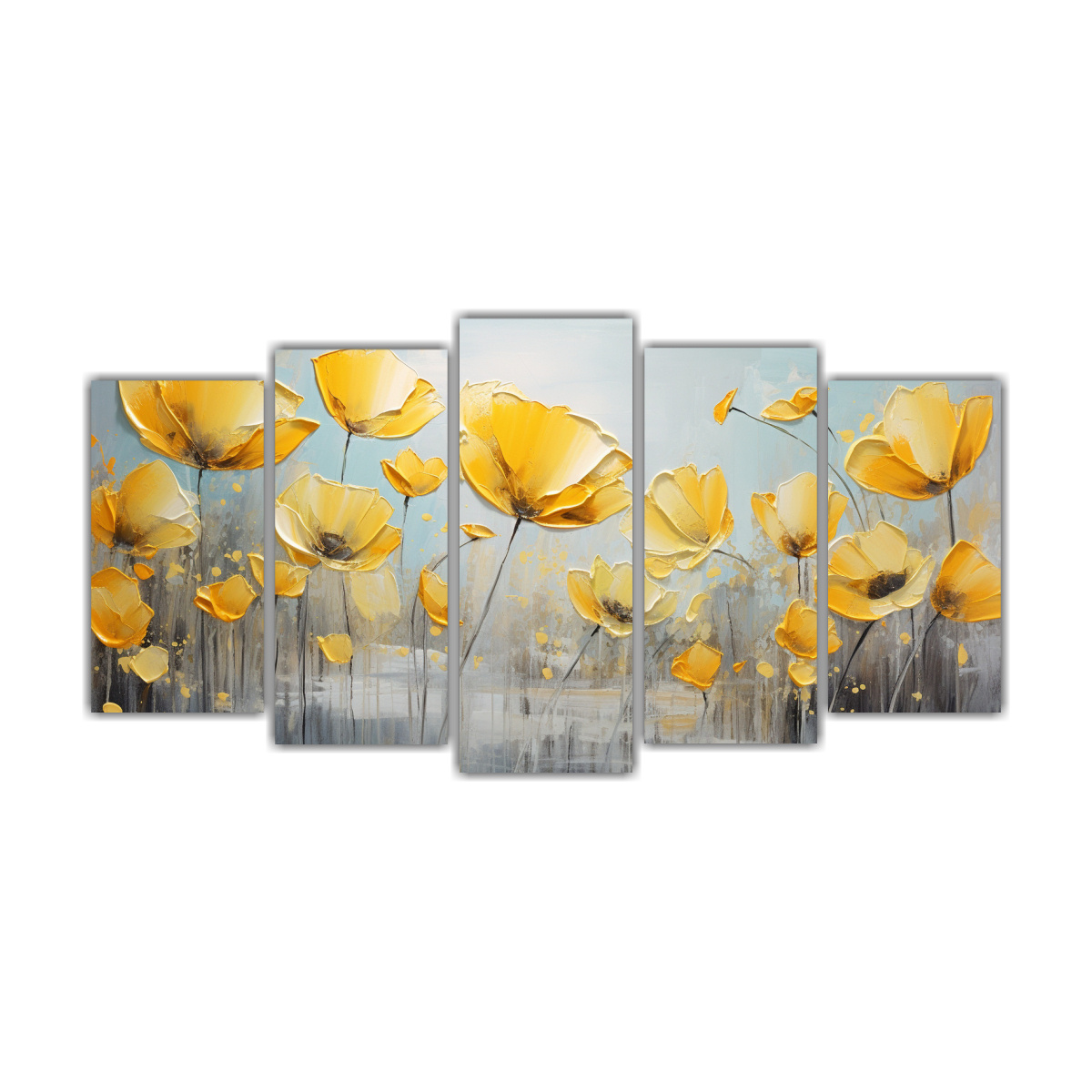 CUADRO DE LIENZOS CUADRO DE AMAPOLAS AMARILLAS 200X100 CM - 1