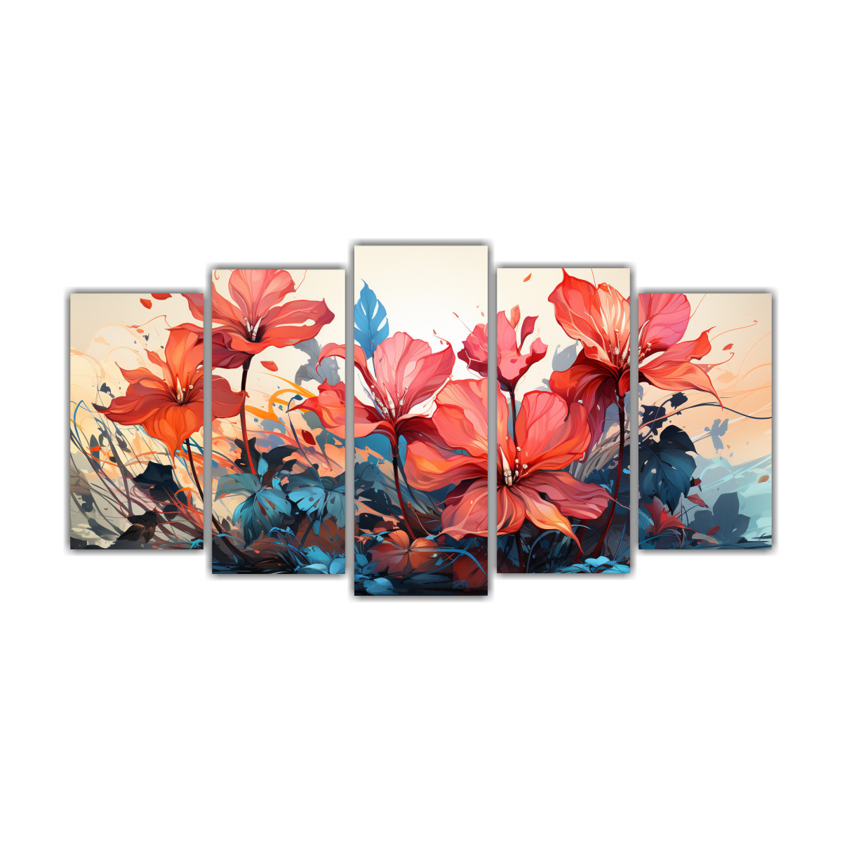 PINTURAS DECORATIVAS DE HOJAS DE MONSTERA EN 200X100 CM - 1