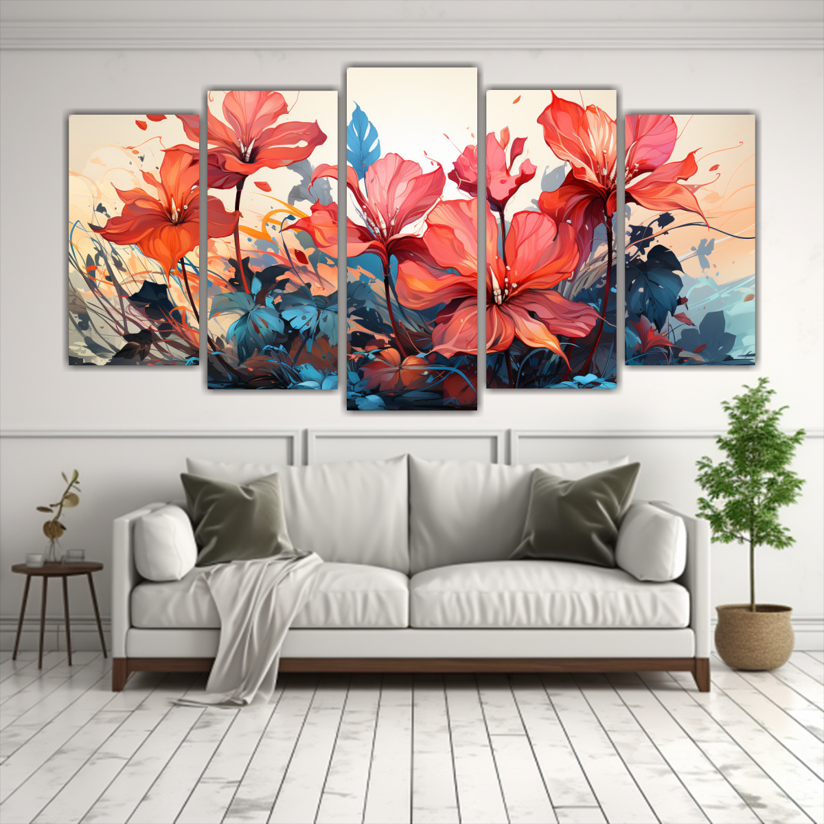 PINTURAS DECORATIVAS DE HOJAS DE MONSTERA EN 200X100 CM - 2